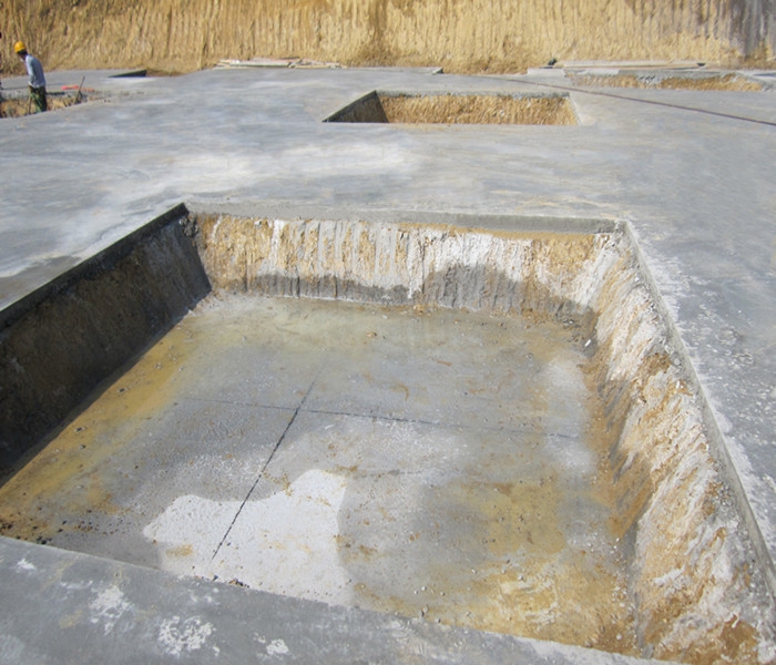 南昌市建筑設計研究院總部辦公大樓工程筏板基礎下柱墩找平、彈線